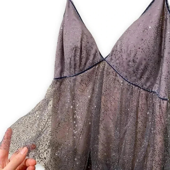 NWT Marchesa Notte Silver Grey Sparkle Tulle Tiered Sleeveless Gown Dress 10 - Picture 11 of 15